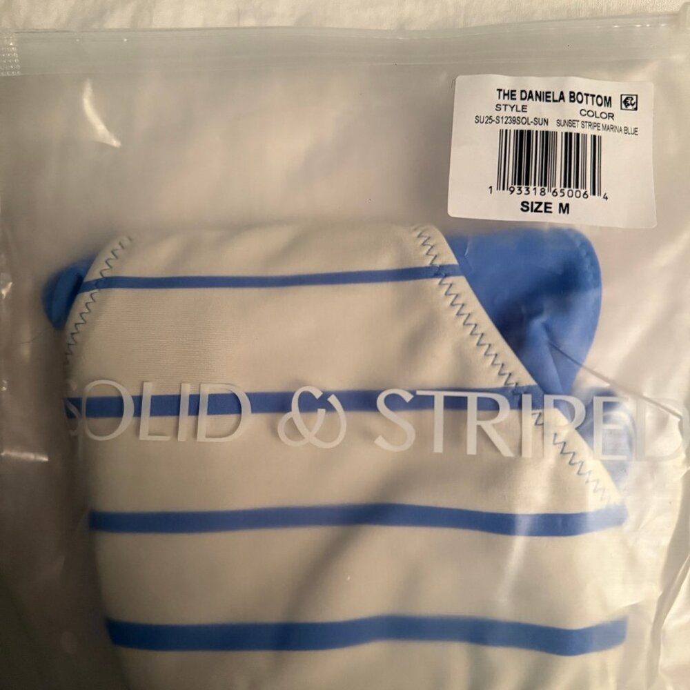 Solid & Striped Daniela Reversible Bikini Marina Blue Sunset Stripe Size S  NWT - Picture 5 of 7
